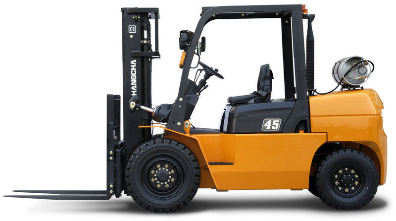 Pneumatic Tire LPG Forklift Truck 5 Ton Counterbalance For Car / Factory